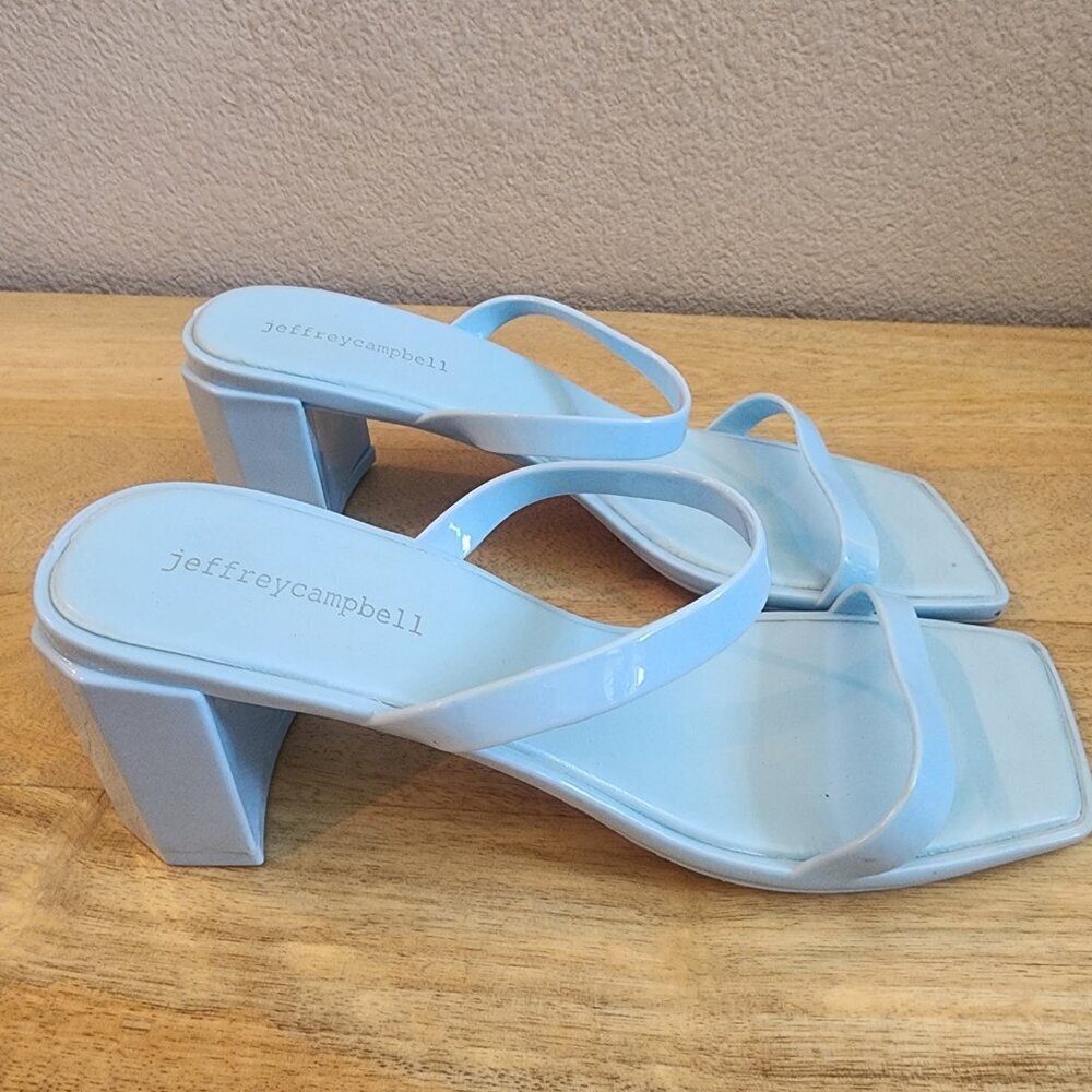 Jeffrey Campbell Shoes Womens Size 9 Block Heel Sandals Strappy Patent Leather